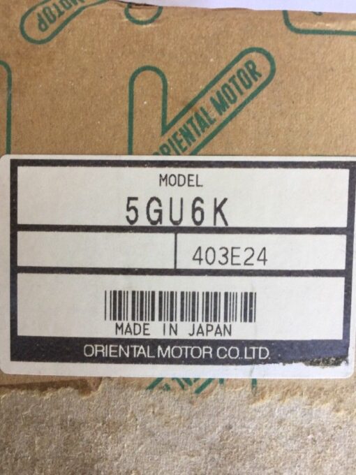 Oriental Motor 5GU6K Gear Head