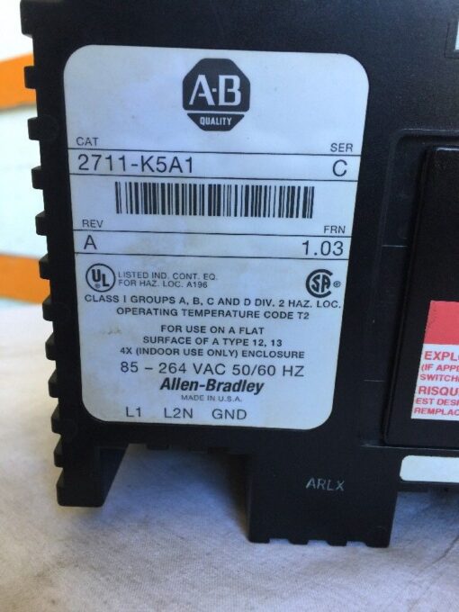 Allen-Bradley Display Unit 2711-K5A1, Series C - Image 4