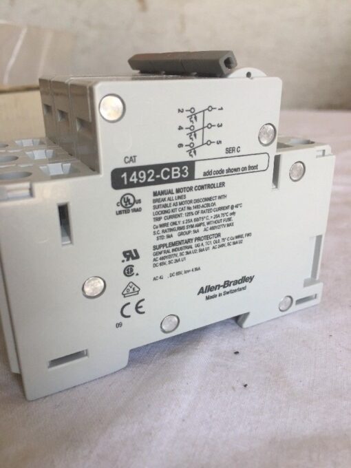 Allen-Bradley 1492-CB3 H150 Circuit Breaker Series C w/3 Pole 15A 10HP - Image 2