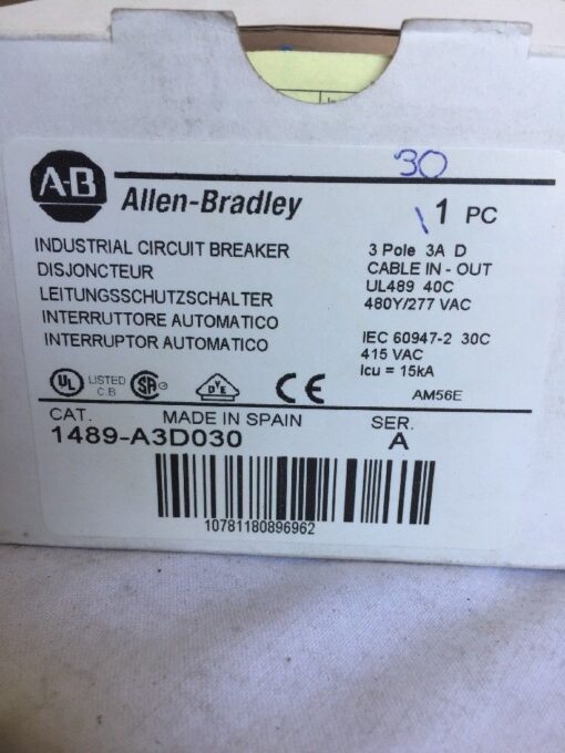 Allen-Bradley Circuit Breaker 1489-A3D030 - Image 2