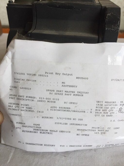 Mitsubishi AC Servo Motor HCSFS52 - Image 4