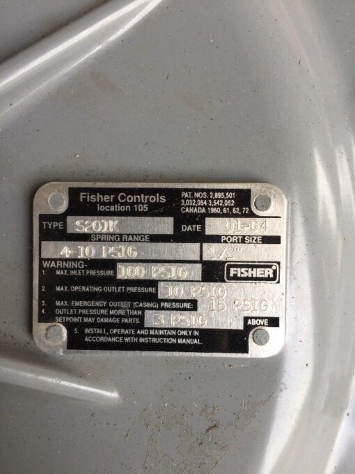 Fisher Controls Gas Regulator S201K - Image 3
