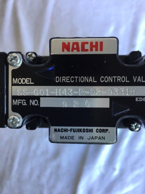 Nachi Directional Control Valve SS-G01-H43-R-D2-9331H