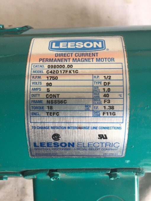 Leeson C42D17FK1C Direct Current PM Motor