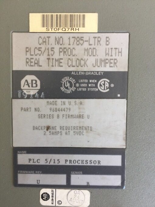 Allen-Bradley 1785-LTR Series B Firmware, PLC5/15