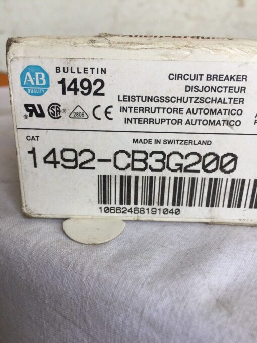 Allen-Bradley Circuit Breaker 1492-CB3G200
