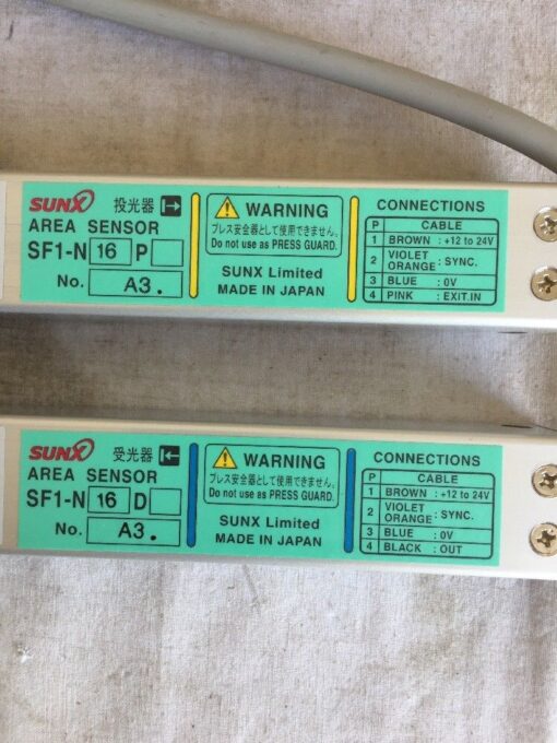 SunX SF1-A64 Receiver and Emitter Light Curtain