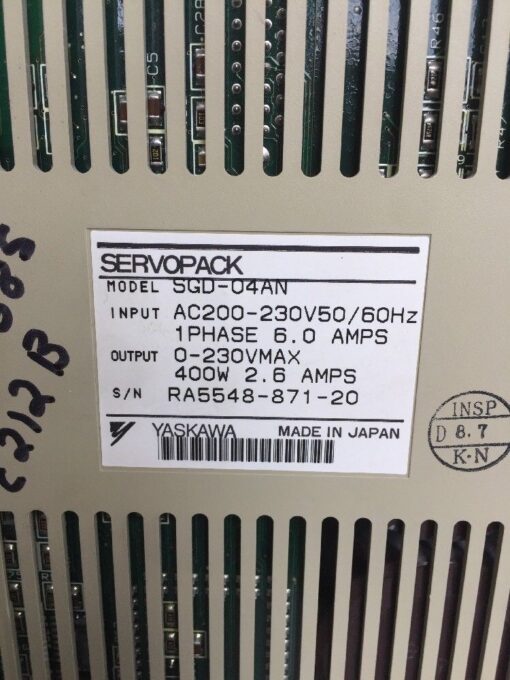 Yaskawa Servopack SGD-04AN - Image 3
