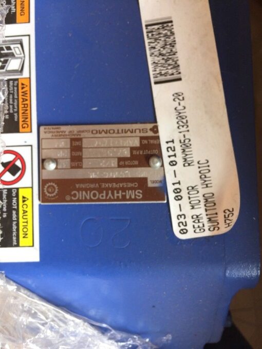 Sumitomo SM-Cyclo 3 Phase Motor RMYM05-1320 YC-20 - Image 3