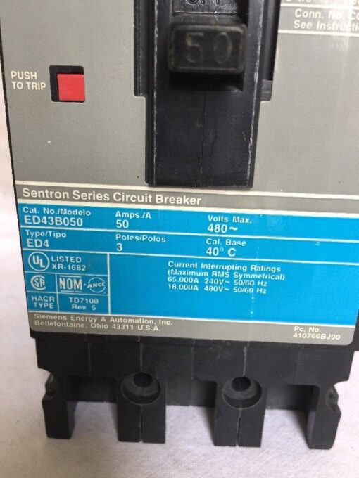Siemens Circuit Breaker ED43B050 - Image 2