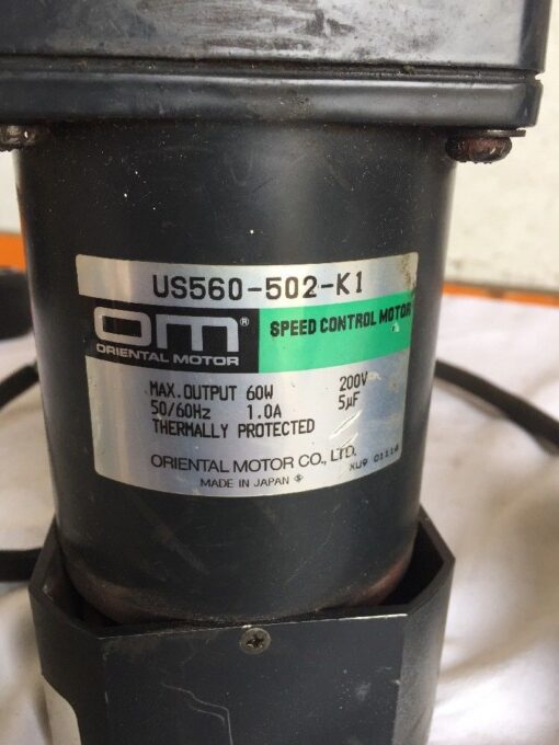 Oriental Motor Gear Head 5GU18KB, Speed Motor US560-502-K1, Speed Control Unit US560-02CT - Image 3