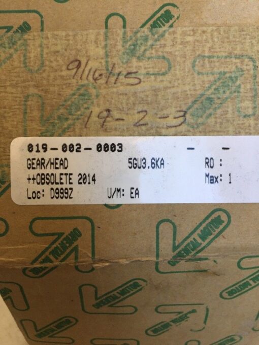 Oriental Motor Gear Head 5GU3.6KA - Image 3