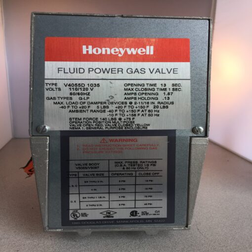 Honeywell Fluid Gas Power Valve Actuator V4055D1035 - Image 6