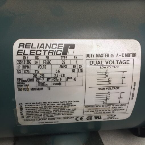 Reliance Electric AC Motor C56H3138G