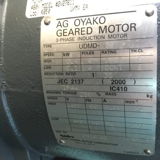 AG Oyako Gear Motor 3 Phase UDMD-5R - Image 5