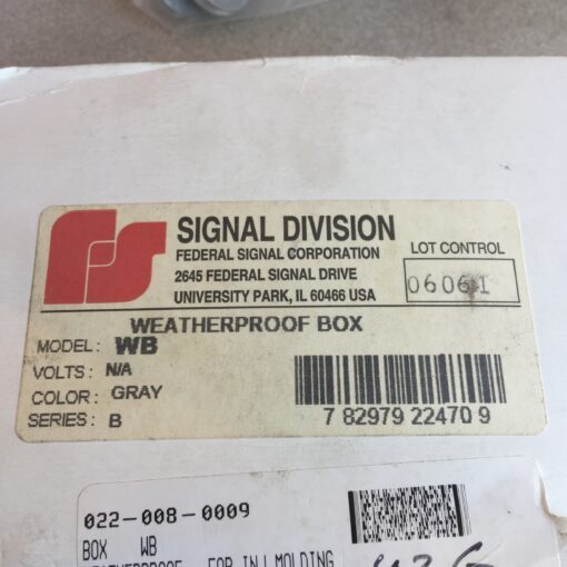 Signal Division Weatherproof Box. 022-008-0009 - Image 2