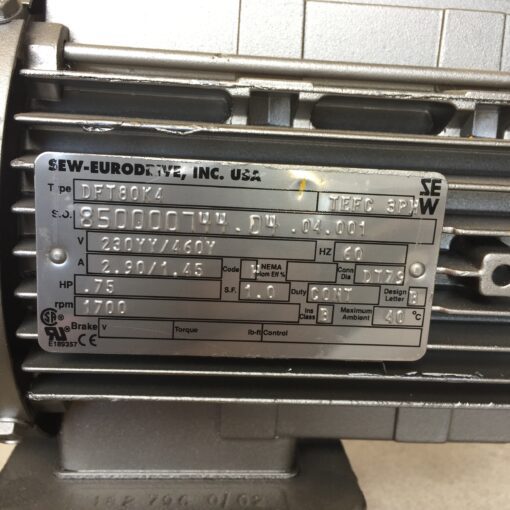 SEW-EURODRIVE Motor M30A08251 Type DFT80K4 - Image 5