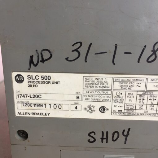 Allen-Bradley SLC 500 Processor Unit 1747-L20C - Image 3
