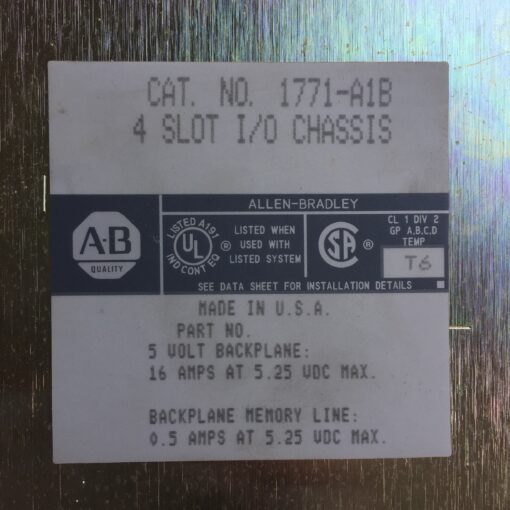 Allen-Bradley 1771-A1B 4 Slot I/O Chassis