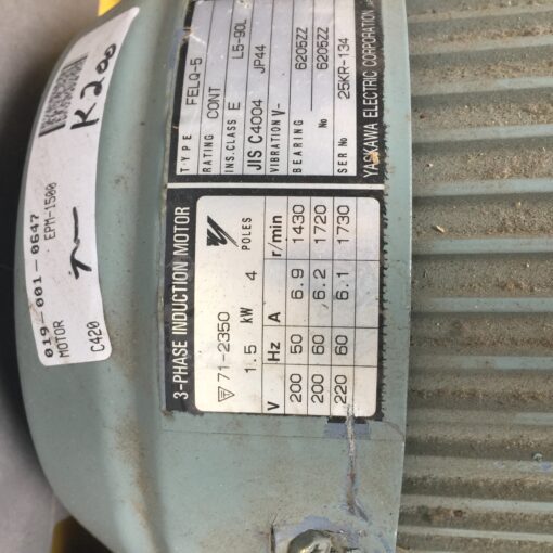 Yaskawa 3-Phase Induction Motor FELQ-5 - Image 2