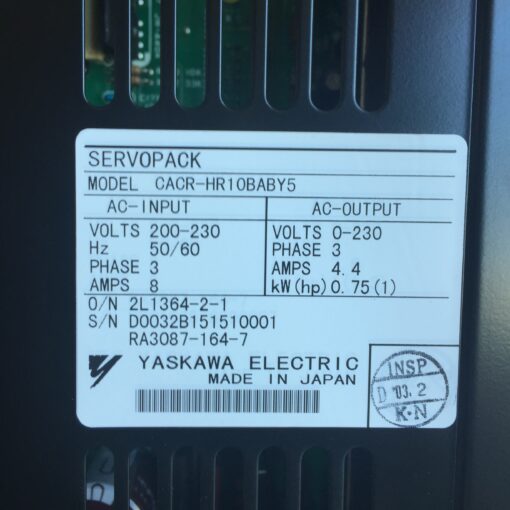 Yaskawa Servopack CACR-HR-10BABY5 - Image 5