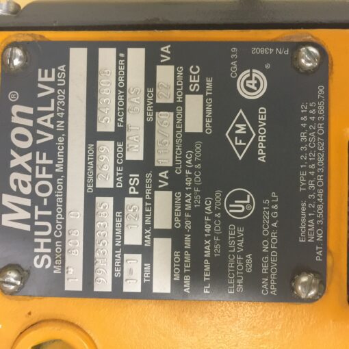 Honeywell Maxon Shut-Off Valve 808-1 - Image 3