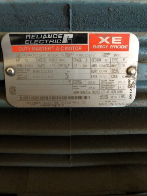 Baldor Reliance Electric AC Motor P36G3327E