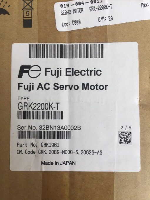 Fuji Electric AC Servo Motor GRK2200K-T