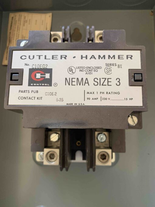 Eaton Cutler-Hammer Enclosure w/Nema Size 3, Series B1, - Image 6