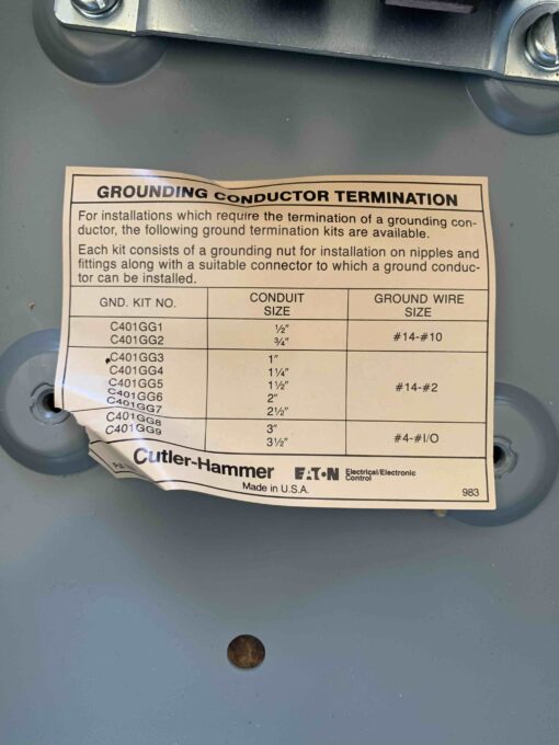 Eaton Cutler-Hammer Enclosure w/Nema Size 3, Series B1, - Image 7