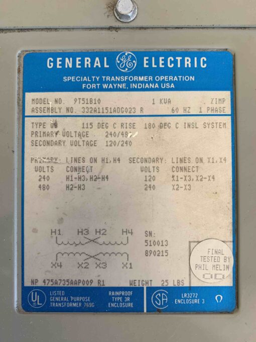 GE Transformer 9T51B10 - Image 2