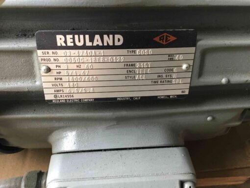 Reuland Motor 0050C-1BEB-0129 with Magnetic Brake 44B1 - Image 3
