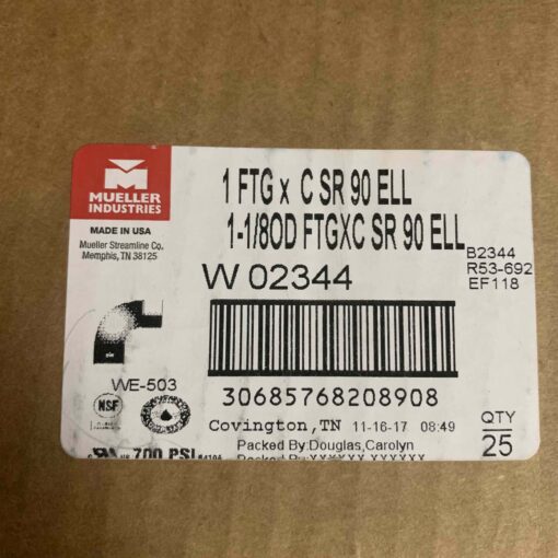 Mueller Industries Copper Fittings W02344 - Image 2