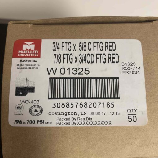 Mueller Industries Copper Reducers W01325 - Image 2