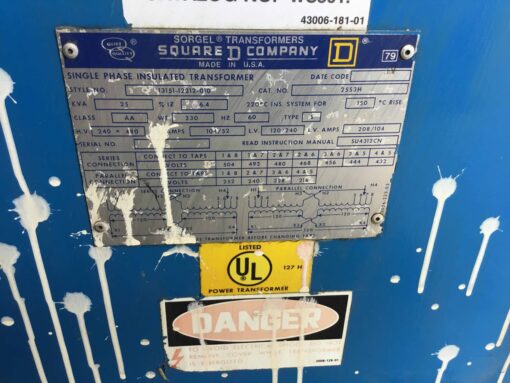 SquareD Transformer 25S3H