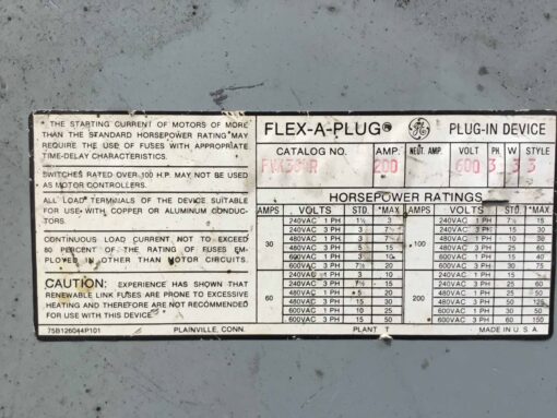 General Electric Safety Switch FVK364R - Image 3
