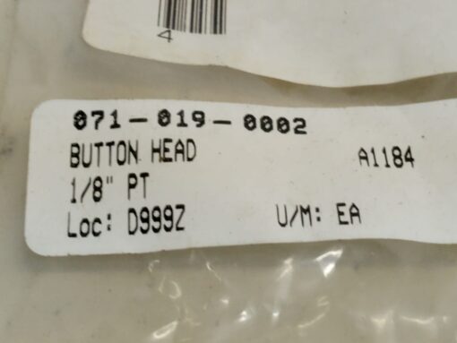 Button Head 1/8" PT A1184