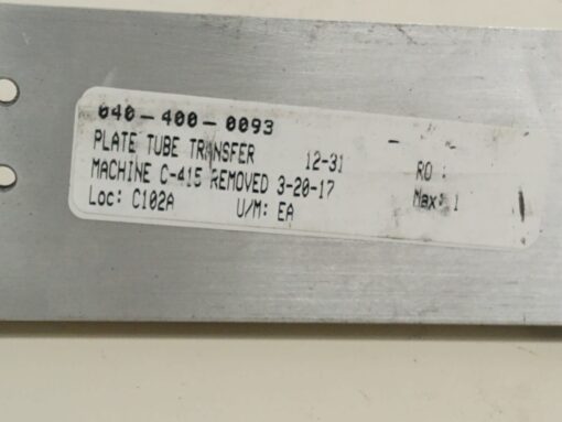 Tube Transfer Plate 12-31