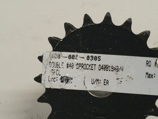 Double #40 Sprocket  D40B19X3/4