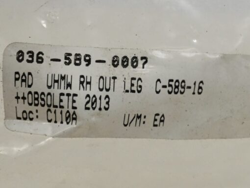 Pad Uhmw Rh Out Leg C-589-16