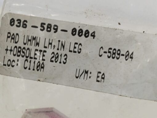 Pad Uhmw Lh, In Leg C-589-04