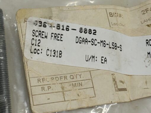 Screw Free DGAA-SC-M6-L58-S