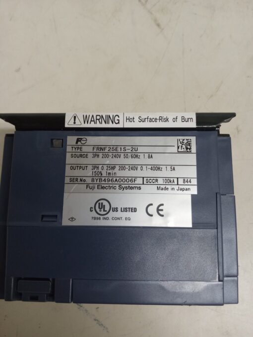 Fuji Electric FRNF25E1S-2U Inverter 3PH 25HP 200-240V 1-400Hz 1.5A 150% 1min