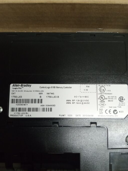 Allen-Bradley 1756-L63 B Controllogix 8Mb Memory Controller - Image 2