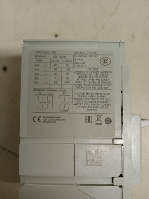 Allen-Bradley 140G-G2C3-C40 CIRCUIT BREAKER - Image 3