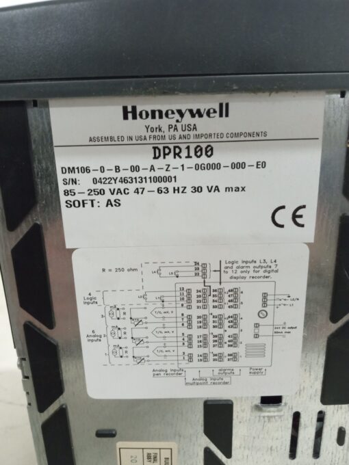 HONEYWELL DPR100 / DM106-0-B-00-A-Z-1-0G000-000-E0 Chart Recorder