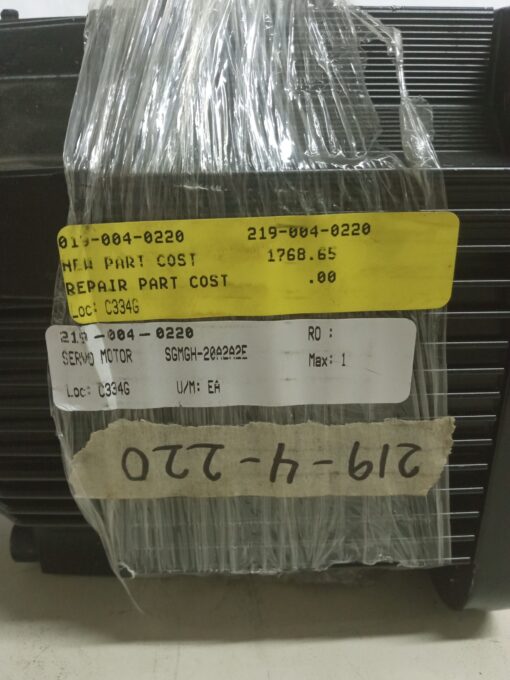 Yaskawa Sgmgh-20A2A2E Servo Motor *Repaired*
