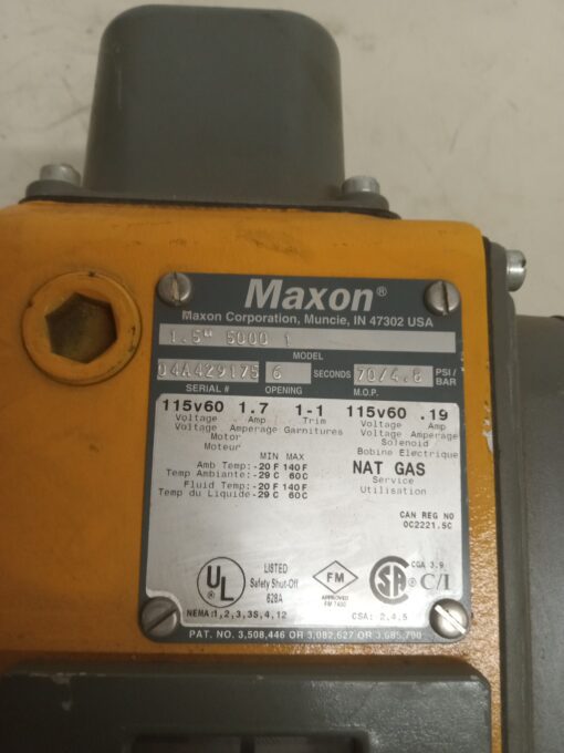Honeywell Maxon 1.5" 5000 1 Gas Valve - Image 2